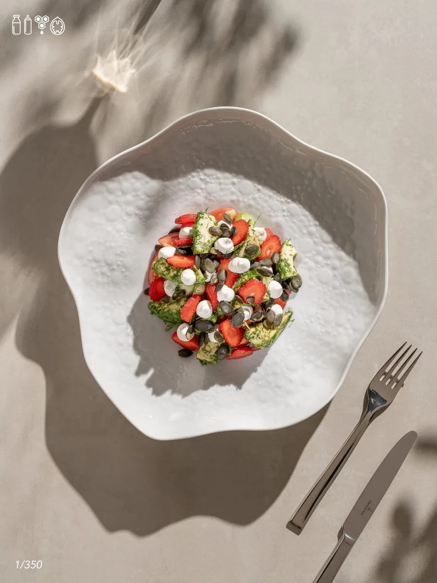 Avocado, Strawberries, Turkey and Tomatoes Salad