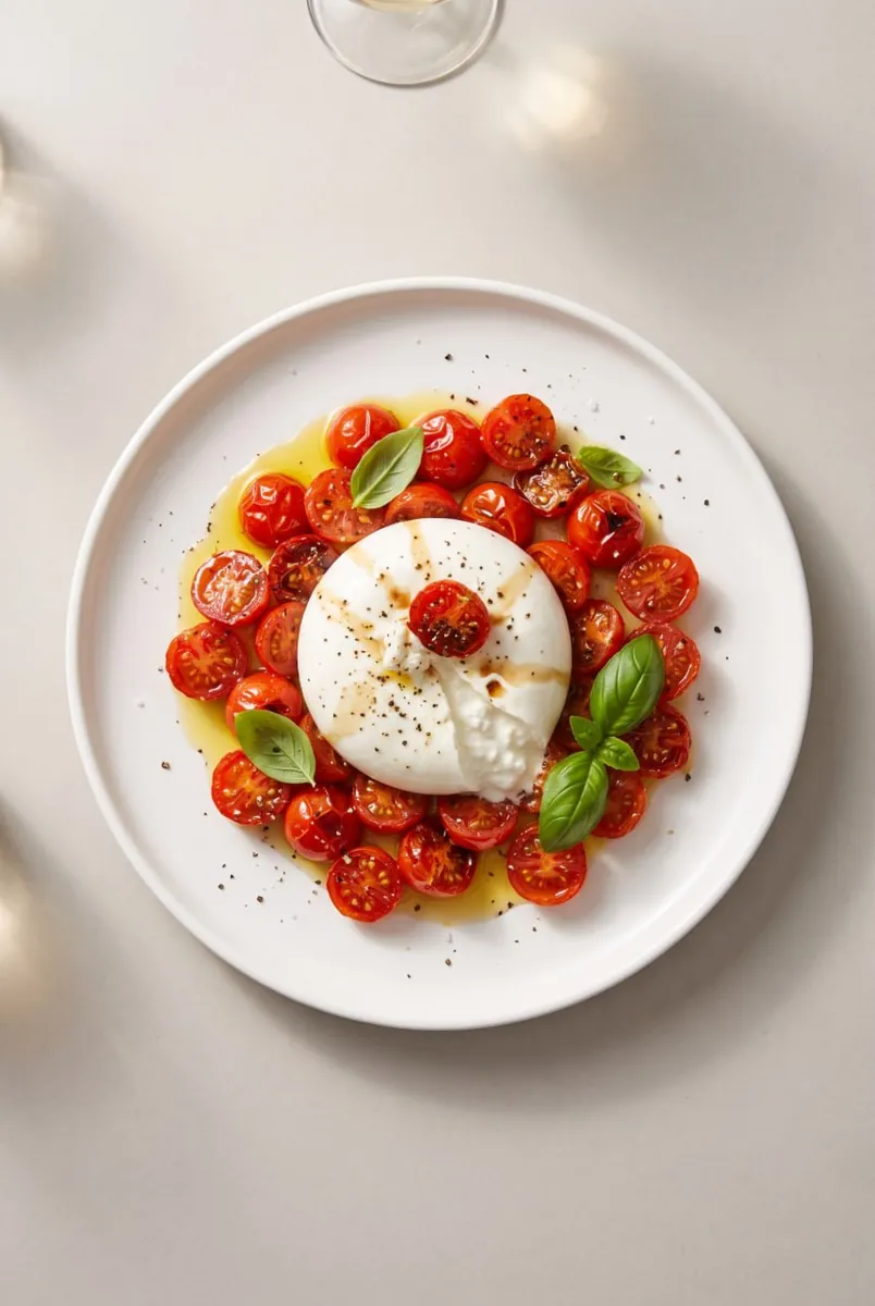 Burrata cu roșii cherry